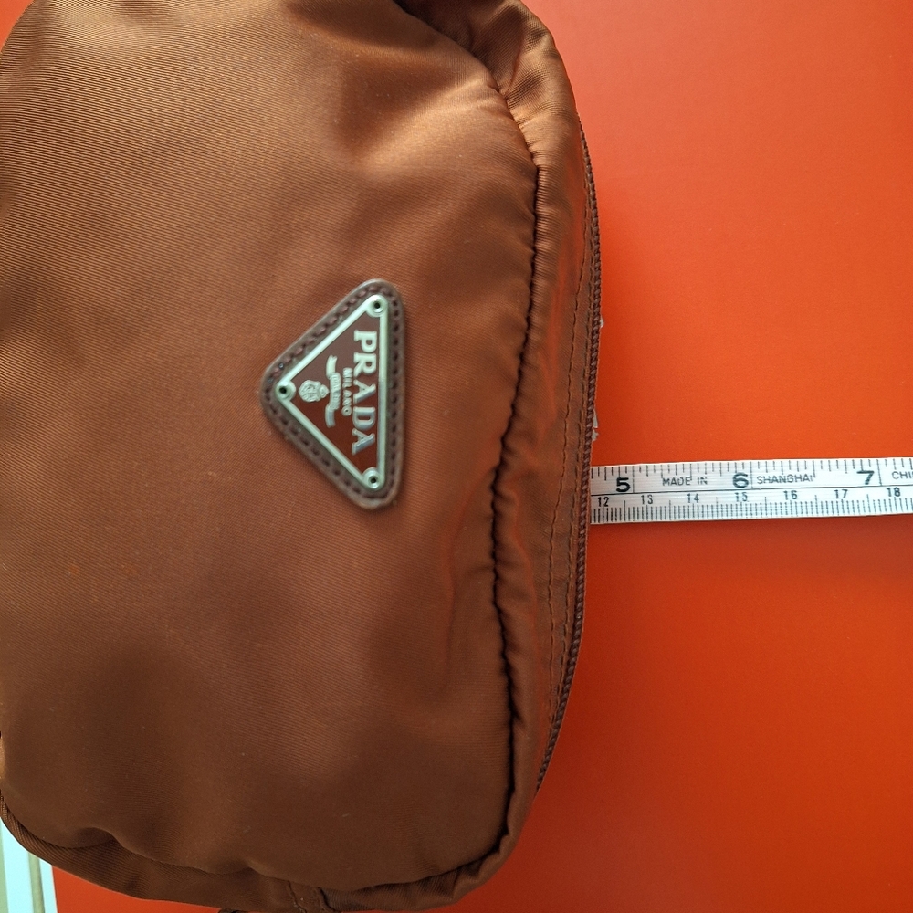 Prada Rust Nylon Zip  Small Pouch - Picture 14 of 15